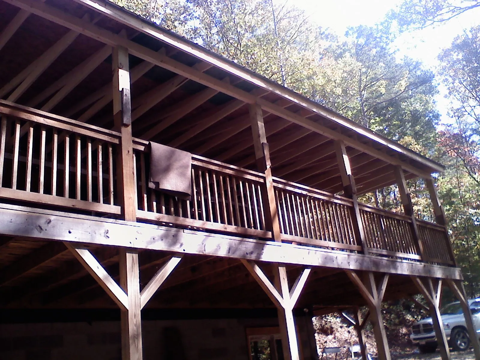 Timber framing under a new elevated porch and deck — Roof Leak Repair in Tracy City by Roofing Brothers